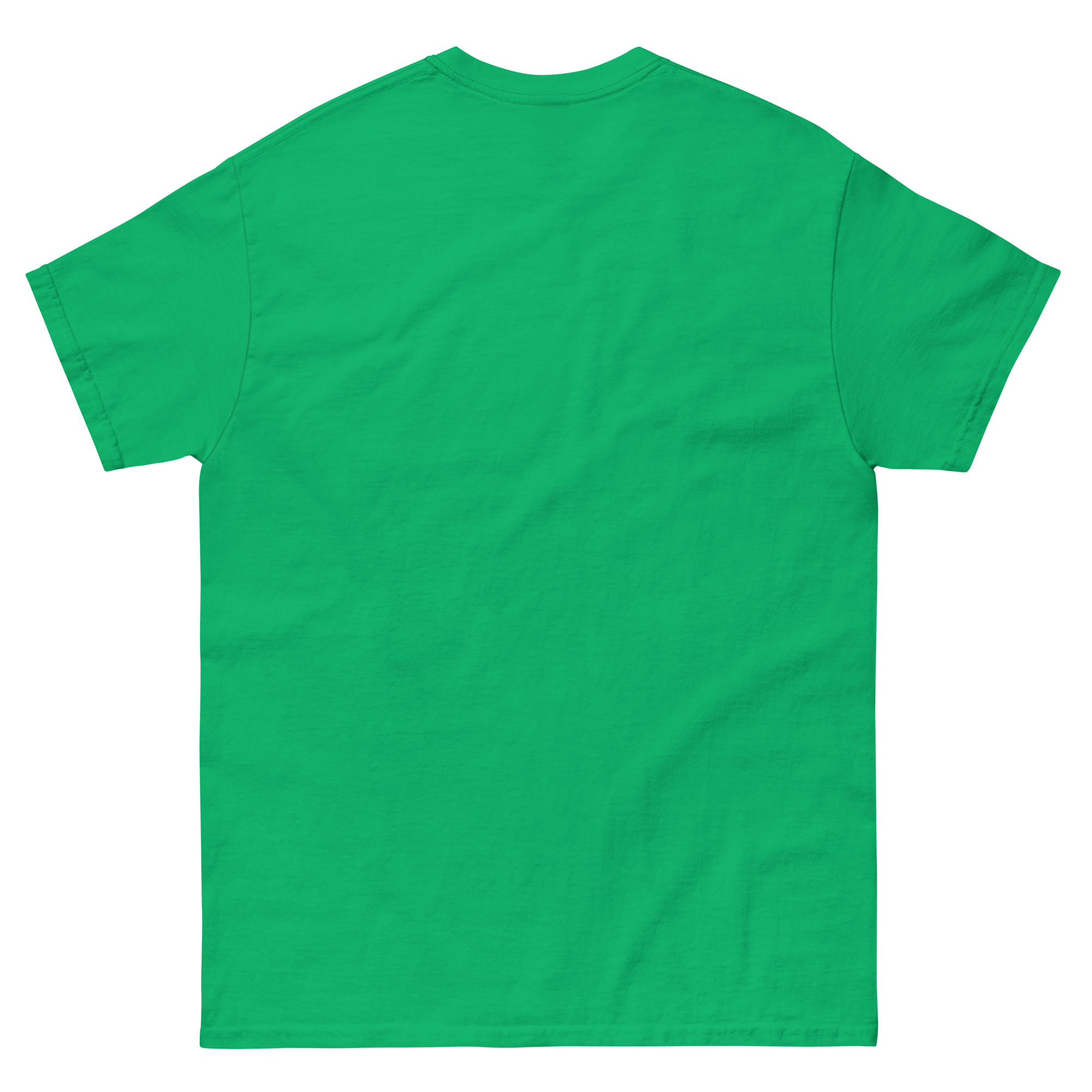 Plain green T-shirt back view