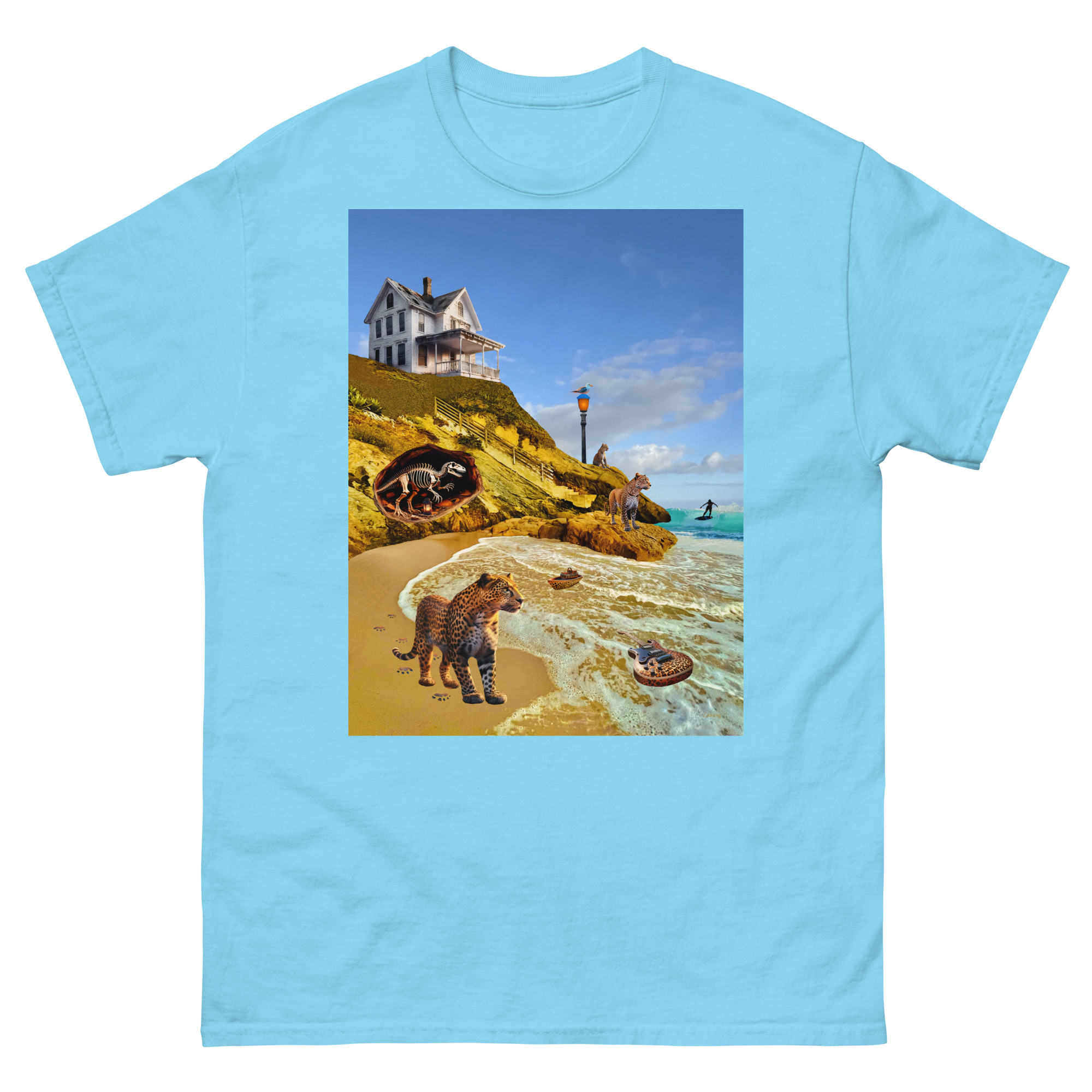 T-shirt with coastal house beach print